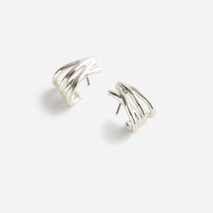 Madewell Silver Wraparound Statement Stud Earrings